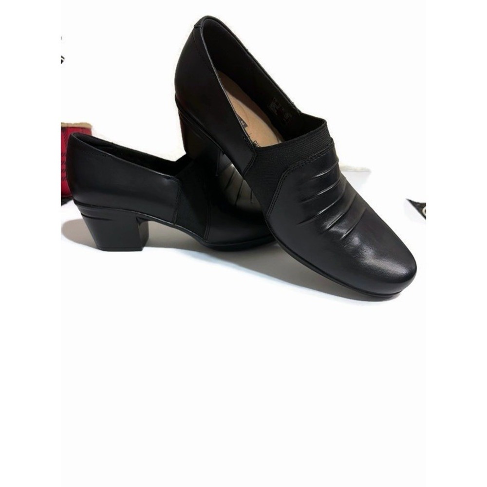 Clarks Collection" Channing Ann" black slip on loafer‎ womens size 11 26130696